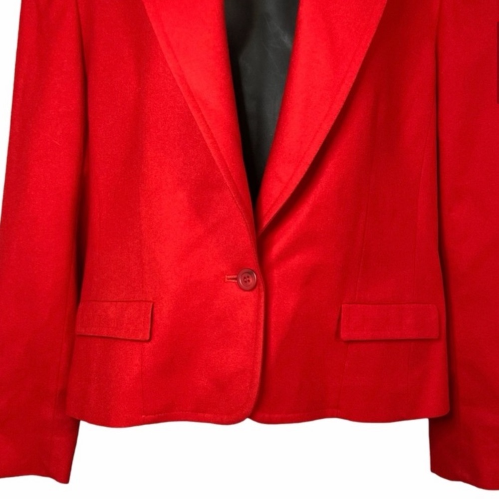 X Vintage Pendleton 2pc Cherry Red Wool Blazer Ja… - image 4